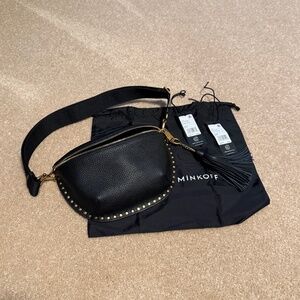 Rebecca Minkoff Darren Bowie Sling with tassel - Black with Gold trim